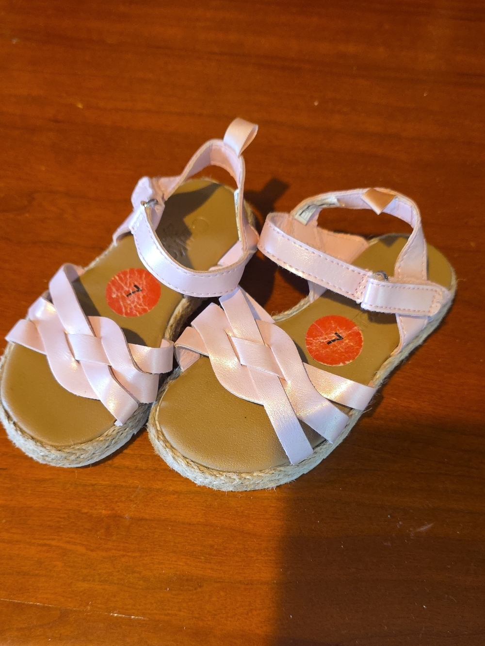 OshKosh B'gosh Irridescent Pink Velcro Strap Sandals